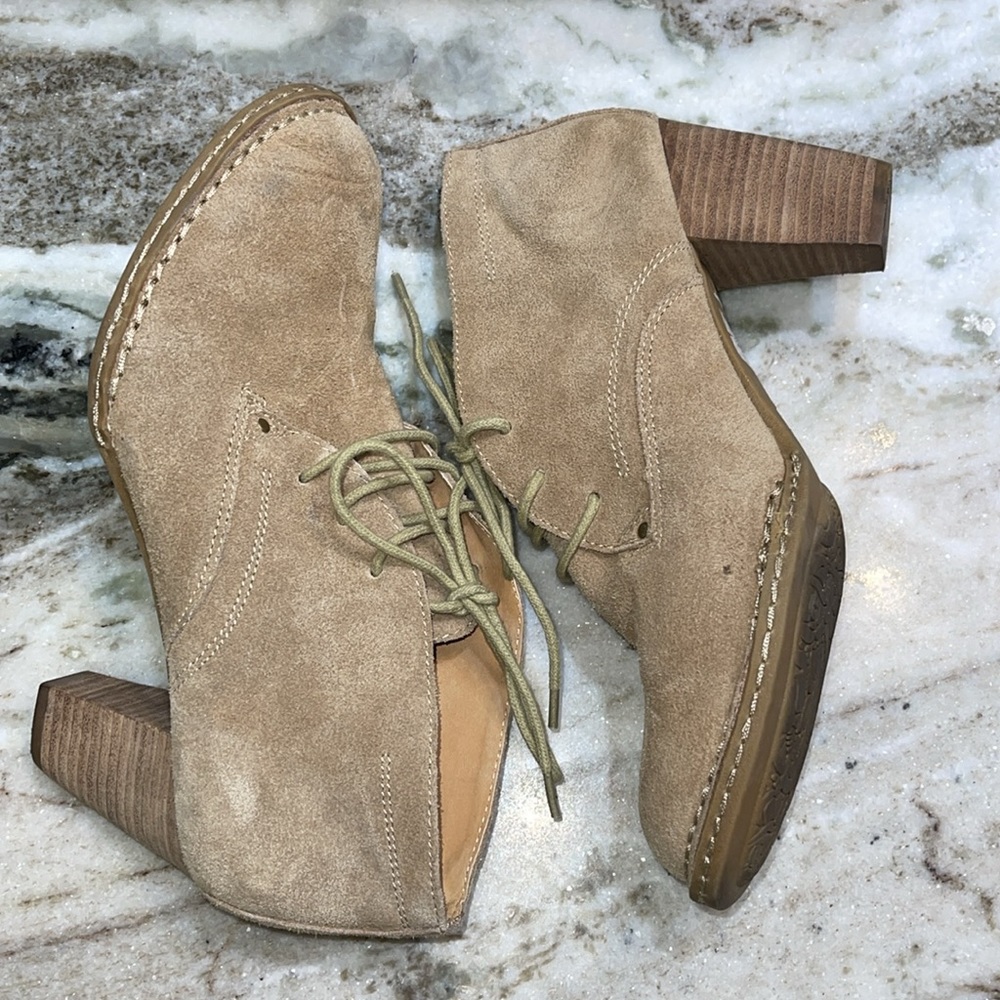 Axxiom DESI Tan Suede Heeled Ankle Booties 9 - Picture 6 of 13